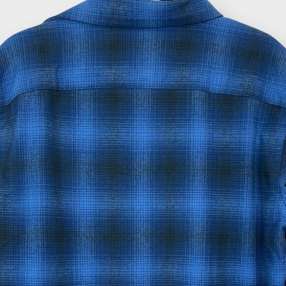 Men's Pendleton long sleeve blue plaid button down Mason shirt cotton medium - Picture 4 of 9